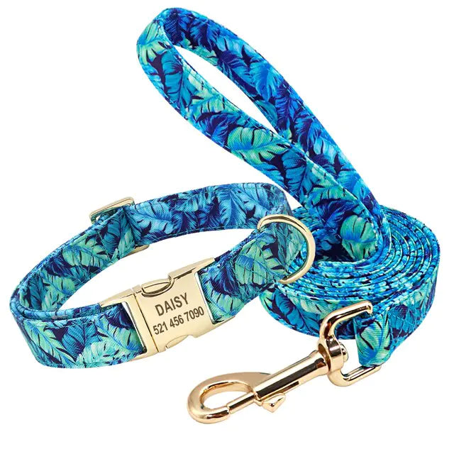 Hund halsband set - Blue Set / Large