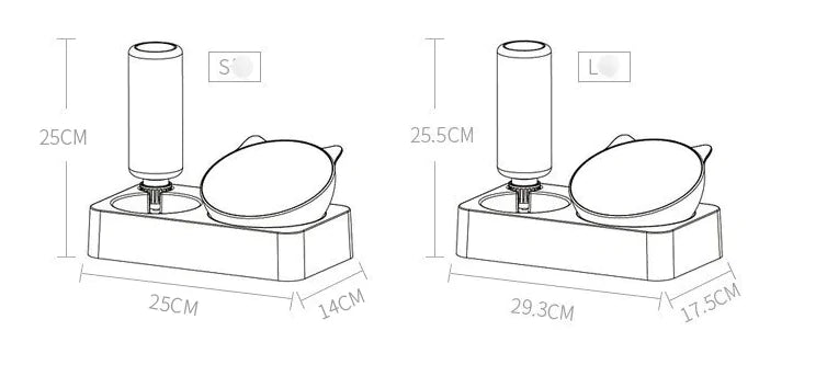 Katt- och Hundmatningsset med Vattendispenser - Pet Modesti