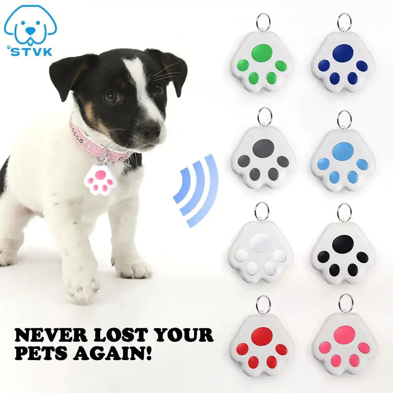 Paw GPS Tracker for pets with anti-lost device, featuring wireless design and real-time tracking app.