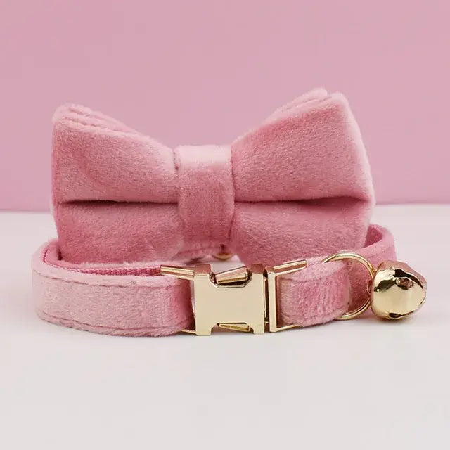 Sammetshalsband för katt - Bow Tie Collar / Large For Neck 20-32cm 19