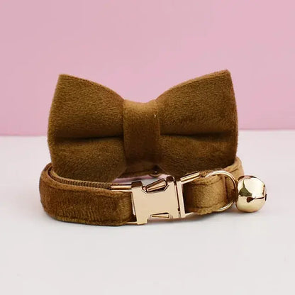 Sammetshalsband för katt - Bow Tie Collar / Small For Neck 16-26cm