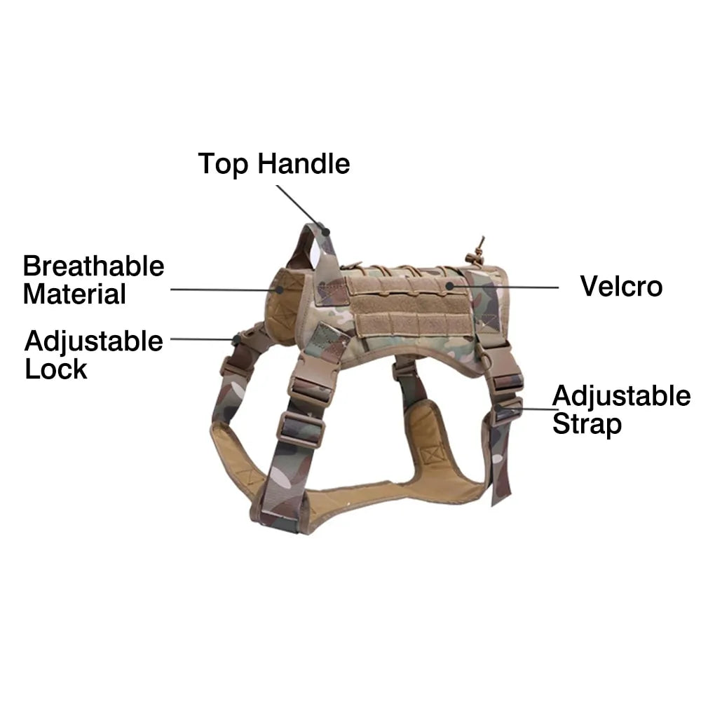 Tactical Harness Millitary K9 - Pet Modesti